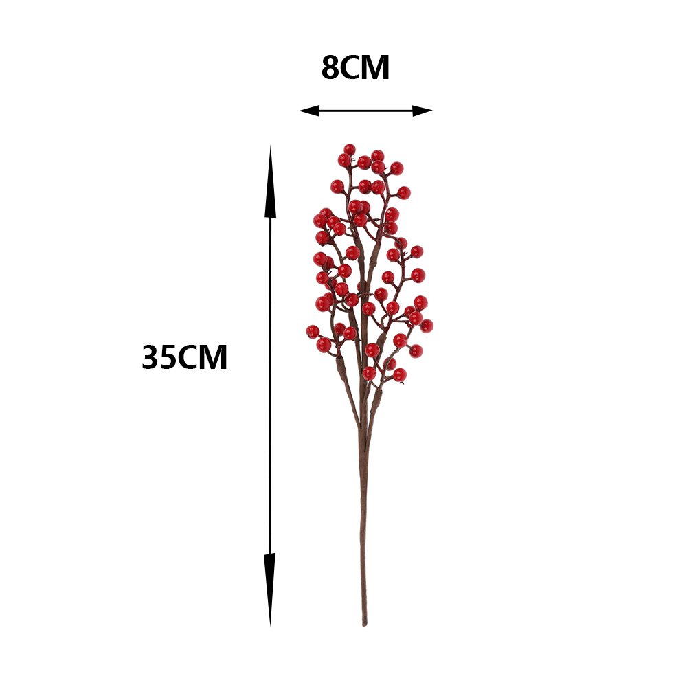 Künstliche rote Beerenstiele, Weihnachtsbeeren für Feste, Feiertage und Heimdekoration, Weihnachtsbaum-Picks für Christbaumschmuck 2