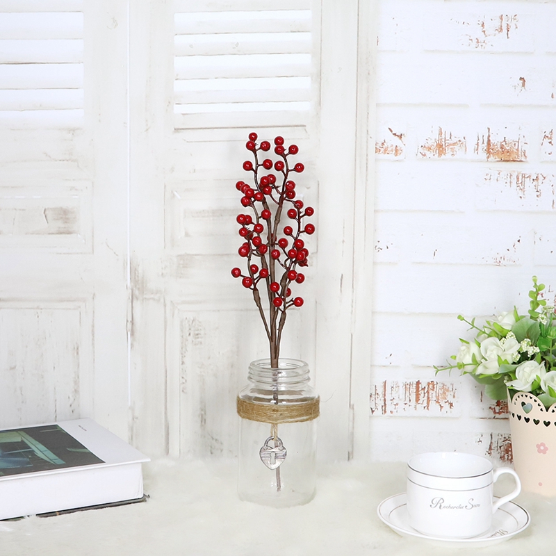 Künstliche rote Beerenstiele, Weihnachtsbeeren für Feste, Feiertage und Heimdekoration, Weihnachtsbaum-Picks für Christbaumschmuck 3