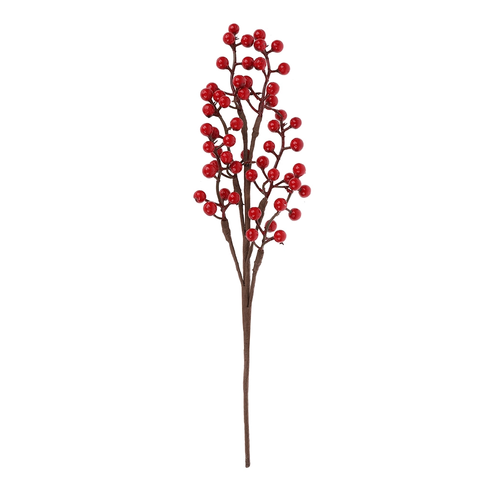 Tallos de bayas rojas artificiales, bayas navideñas para festivales, fiestas y decoración del hogar, selecciones para adornos de árbol de Navidad 1