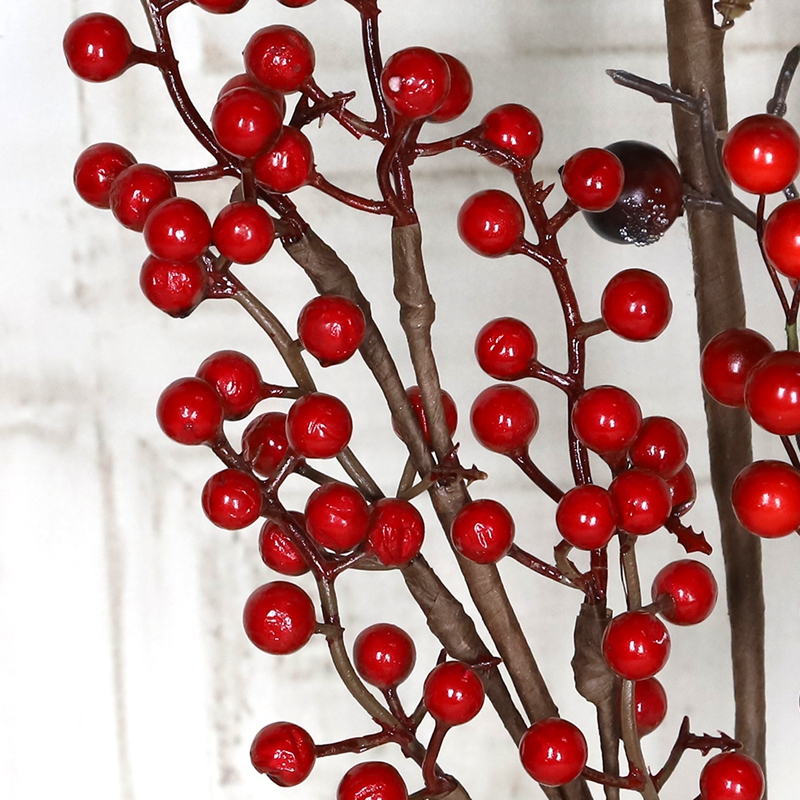 Künstliche rote Beerenstiele, Weihnachtsbeeren für Feste, Feiertage und Heimdekoration, Weihnachtsbaum-Picks für Christbaumschmuck 4