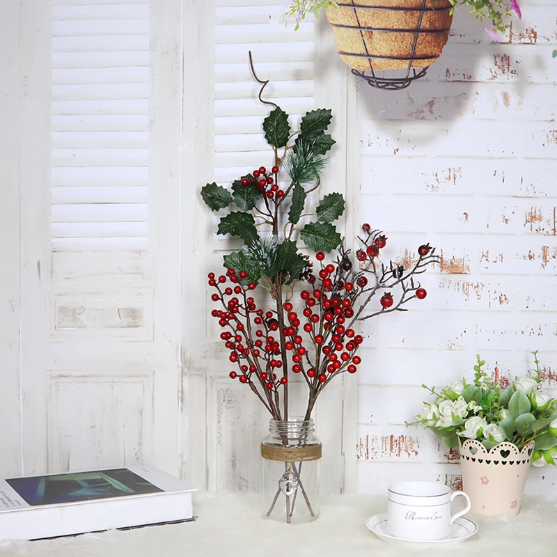 Künstliche rote Beerenstiele, Weihnachtsbeeren für Feste, Feiertage und Heimdekoration, Weihnachtsbaum-Picks für Christbaumschmuck 5