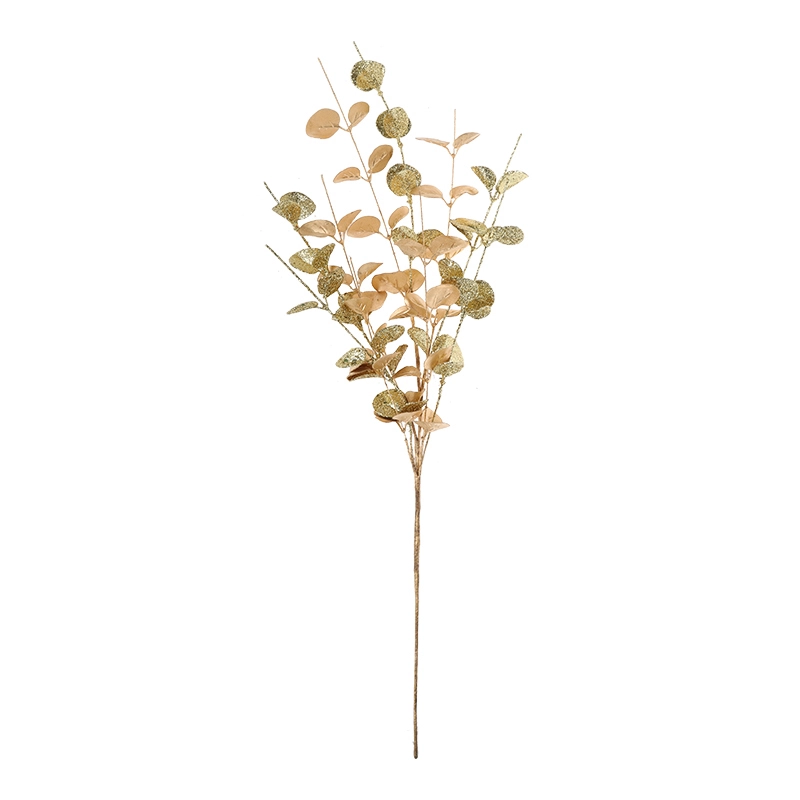 Árbol de hojas doradas, ramas de árbol de Navidad, adorno de boda, decoración del hogar, ramas artificiales florales, Navidad 1