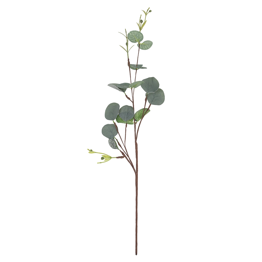 Decoración del hogar DIY Hojas artificiales Ramas de eucalipto Plantas artificiales de plástico hechas a mano 1