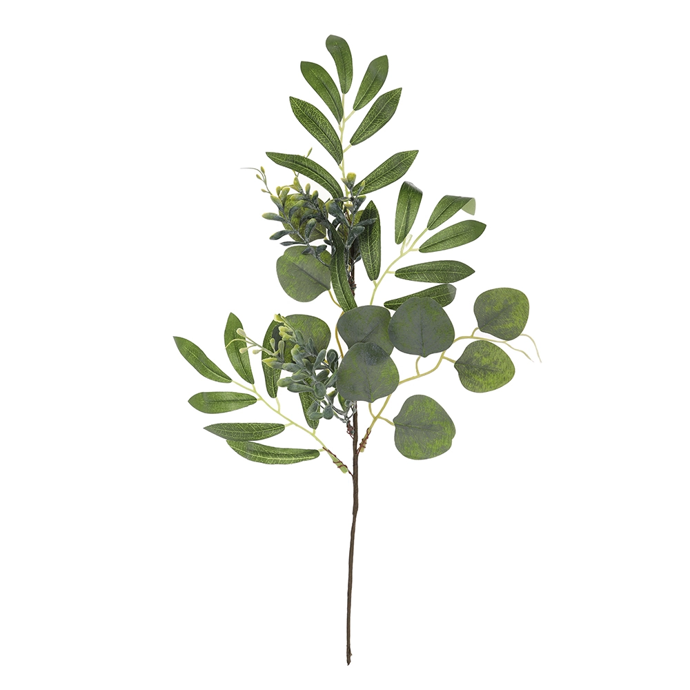 Pequeña rama de eucalipto, plantas artificiales, decoración para el hogar y el jardín, ramo de flores secas, hojas para jardín, hogar, decoración de bodas.1 1