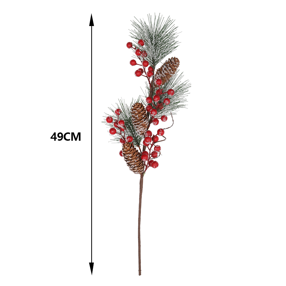 Künstliche Beeren-Picker mit Schnee, Weihnachts-Kiefern-Picker mit Tannenzapfen für Weihnachtsdekorationen, DIY-Bastelarbeiten 2