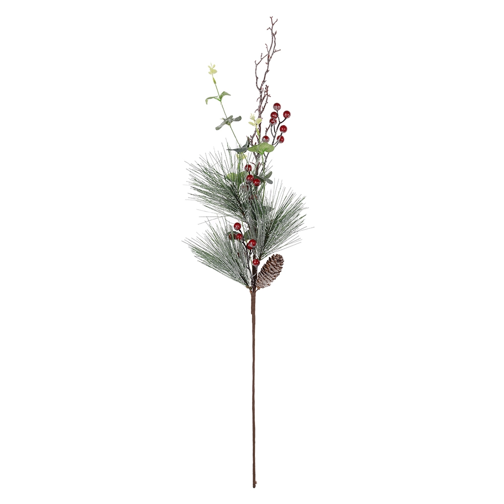 Artificial Pine Picks for Christmas Home Decor Accessories Plastic Red Berry Stems Christmas Tree Decorations 1