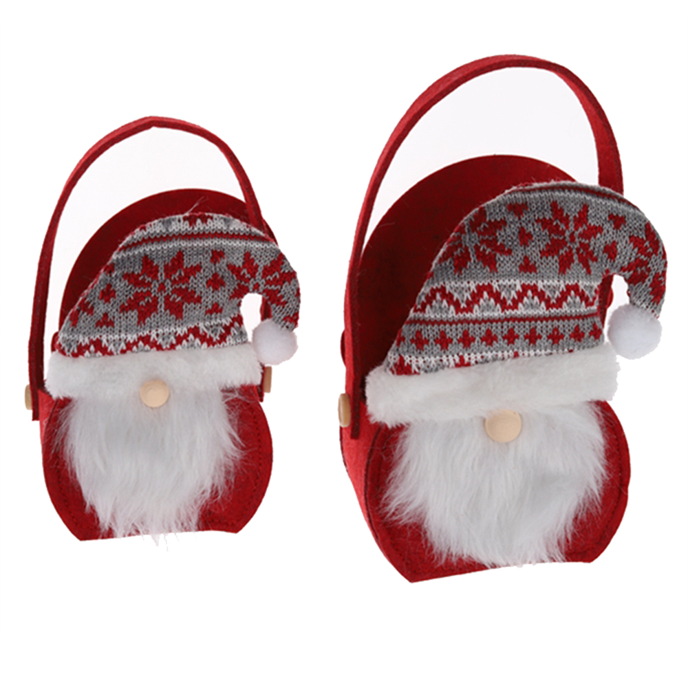 Filz Weihnachtssüßigkeiten Taschen Weihnachtswichtel Taschen Weihnachtstüten Tragbarer Korb Weihnachtsfeiertag Neujahrsbevorzugungslieferanten für Wohnkultur 1