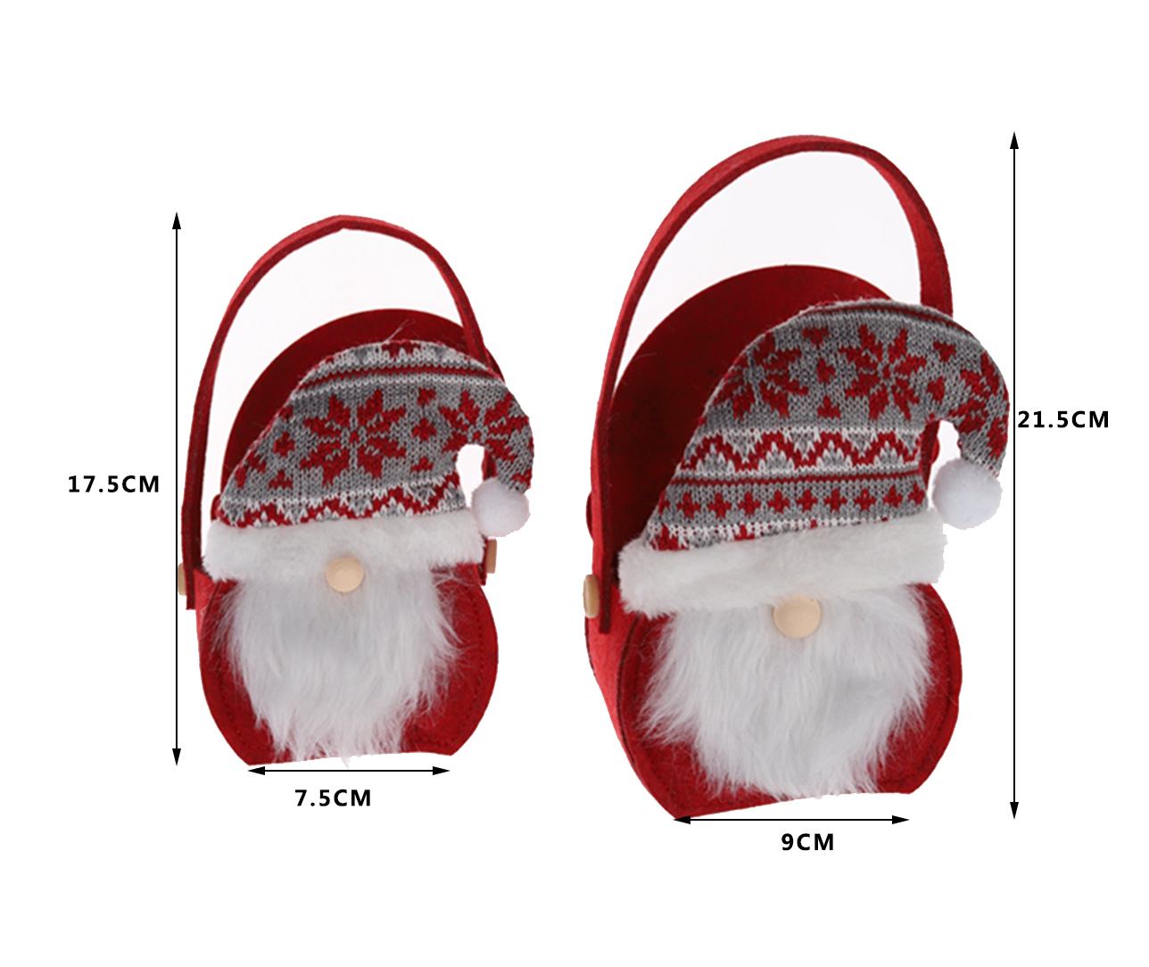 Filz Weihnachtssüßigkeiten Taschen Weihnachtswichtel Taschen Weihnachtstüten Tragbarer Korb Weihnachtsfeiertag Neujahrsbevorzugungslieferanten für Wohnkultur 2