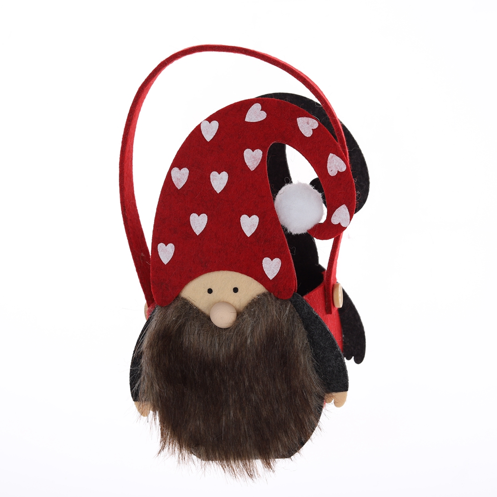 Red Color Cute Santa Christmas Gnome Felt Decoration Gift Bag for Children 1