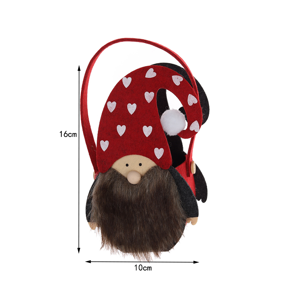 Red Color Cute Santa Christmas Gnome Felt Decoration Gift Bag for Children 2