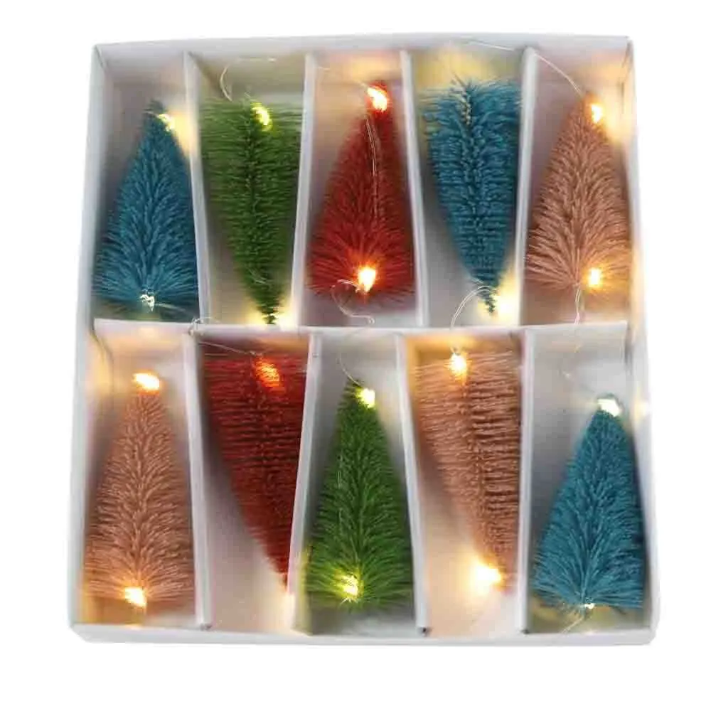 Guirnalda de luces navideñas creativas para fiestas, decoración de mesa, árbol de Navidad en miniatura LED 1