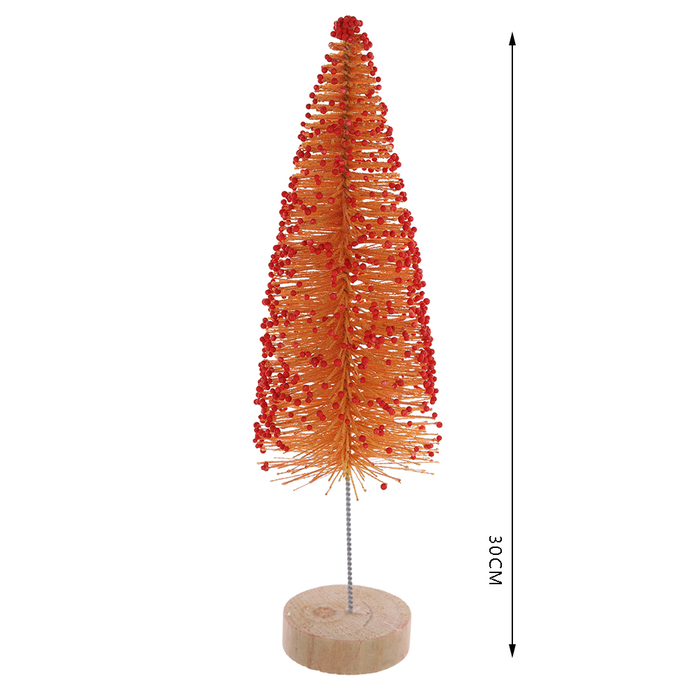 Christmas Mini Tree Artificial Bottle Brush Tree with Wood Base Holiday Home Decorations Supplier 5
