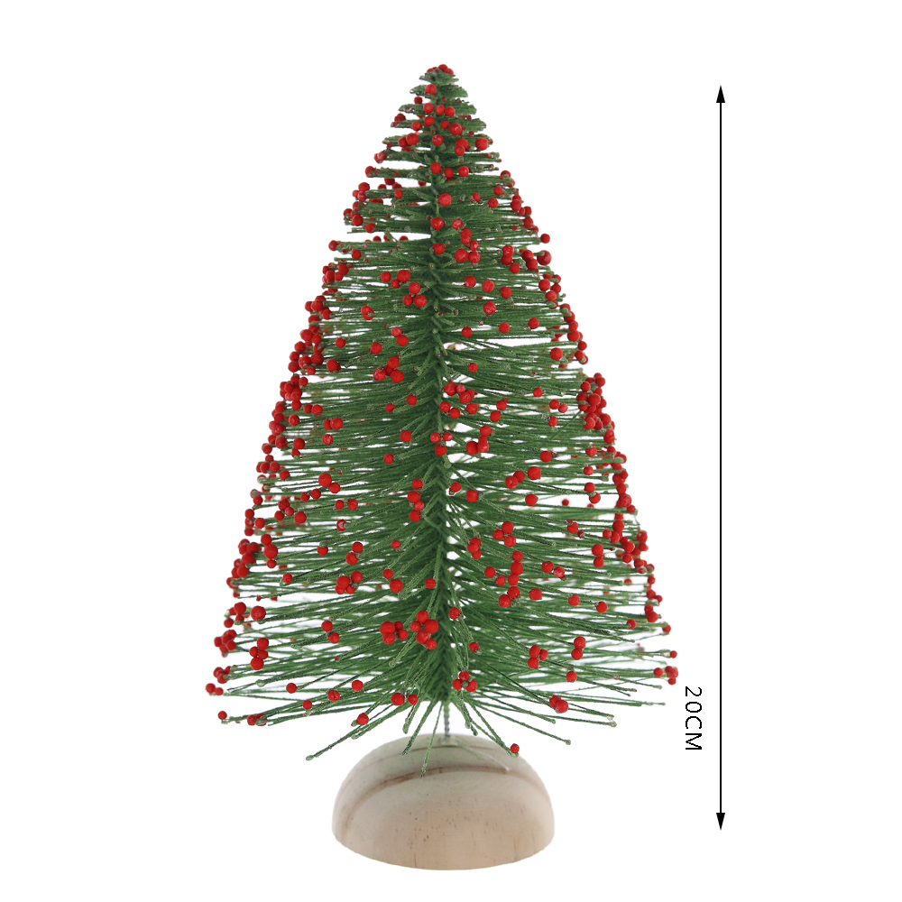 Christmas Mini Tree Artificial Bottle Brush Tree with Wood Base Holiday Home Decorations Supplier 3
