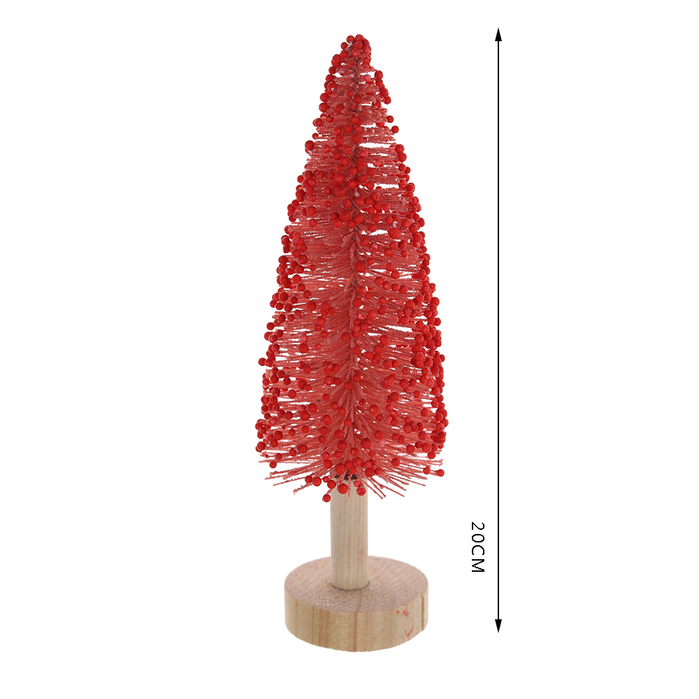 Christmas Mini Tree Artificial Bottle Brush Tree with Wood Base Holiday Home Decorations Supplier 4