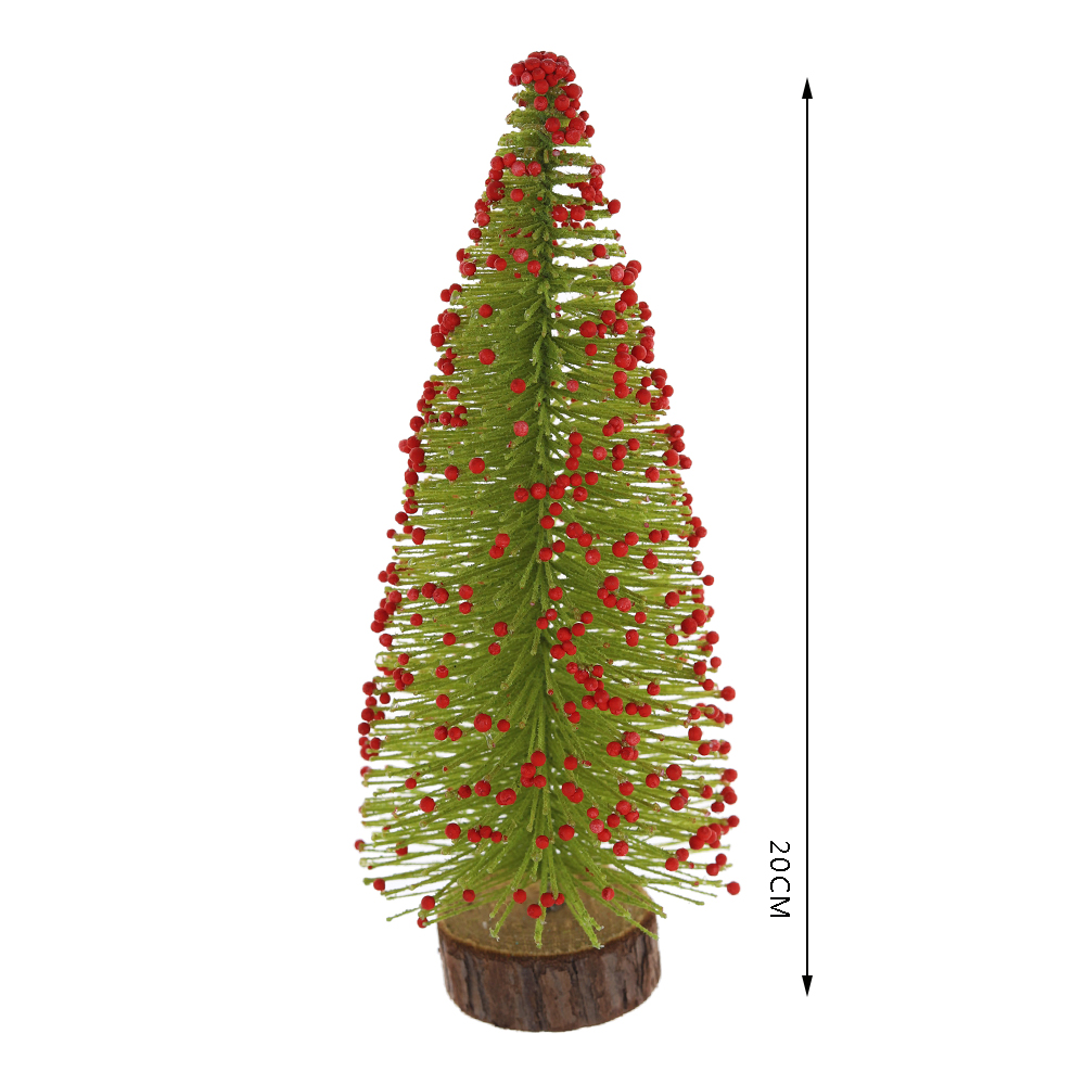 Christmas Mini Tree Artificial Bottle Brush Tree with Wood Base Holiday Home Decorations Supplier 6