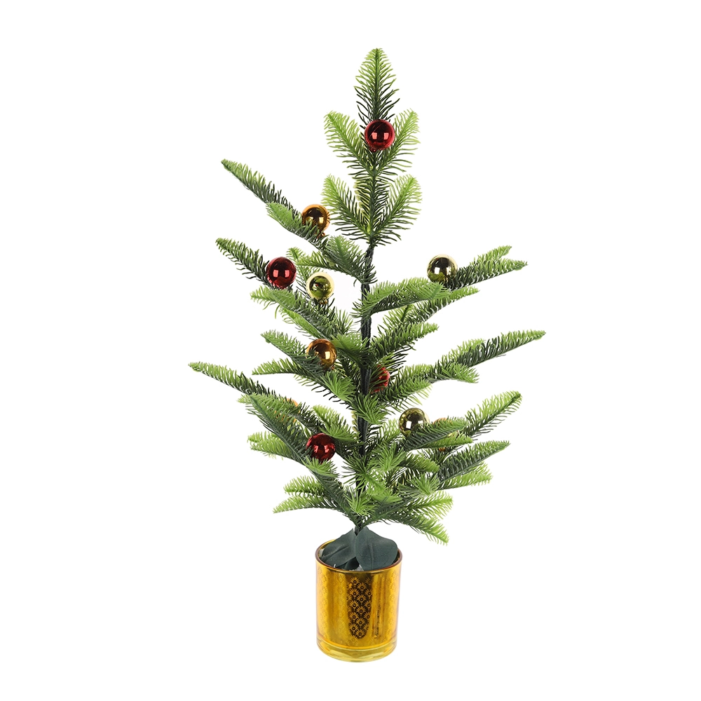 Árbol de Navidad artificial en miniatura para fiestas navideñas, decoración de mesa para habitación. 1