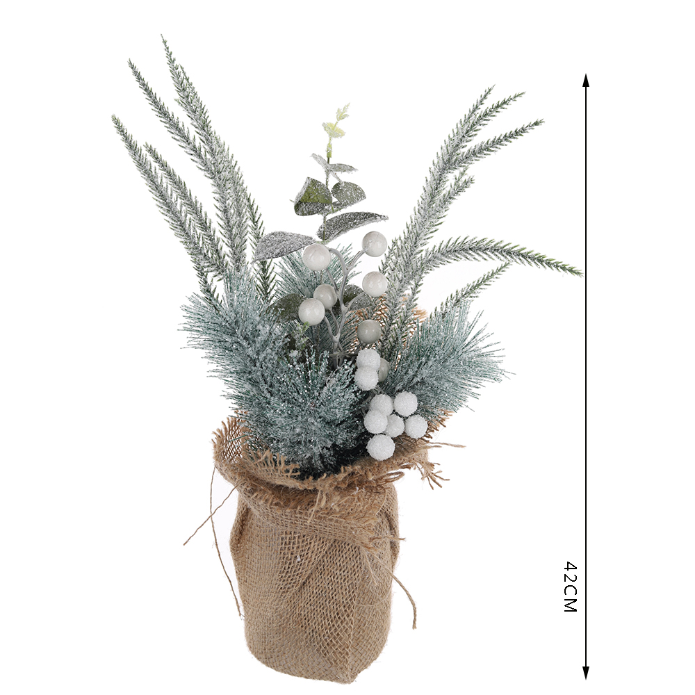 Mini Christmas Tree Tabletop in Burlap Base with Pine Cone Christmas Tree Suppliers 3