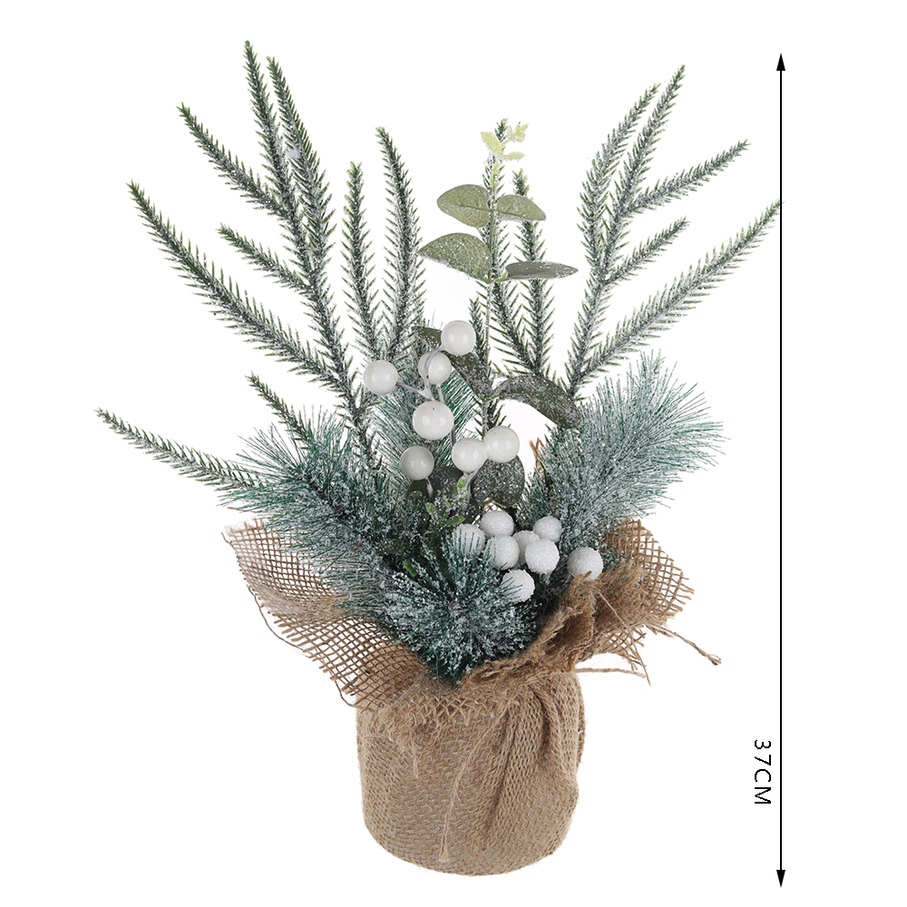 Mini Christmas Tree Tabletop in Burlap Base with Pine Cone Christmas Tree Suppliers 2