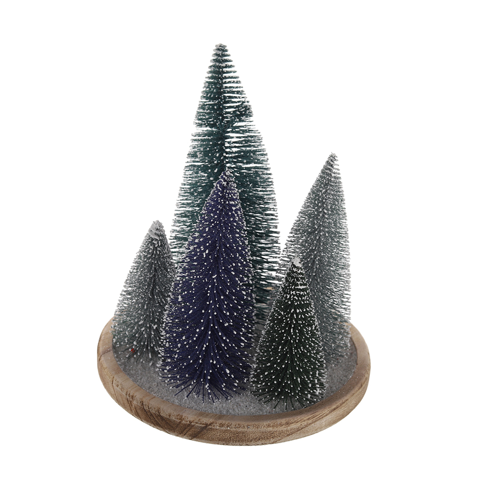 Árbol de Navidad artificial con cepillo para botellas para decoración de mesa 2
