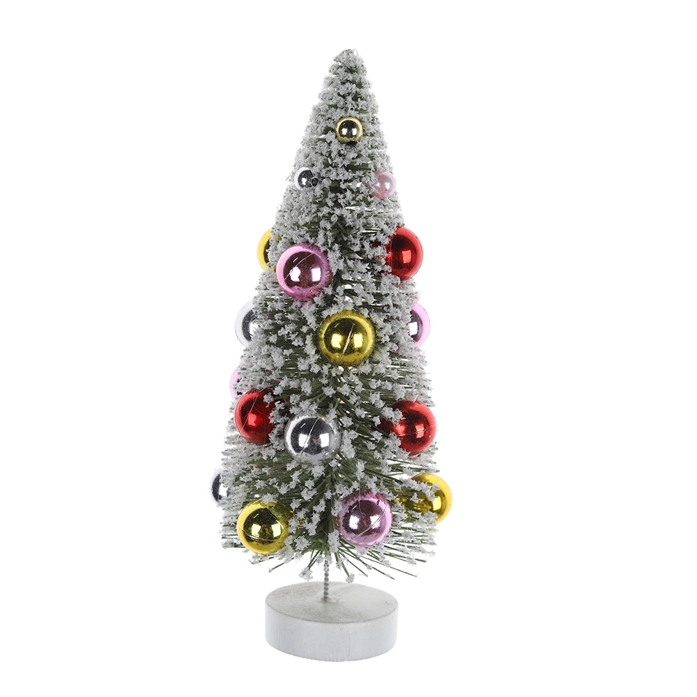 Árbol de Navidad artificial con cepillo para botellas para decoración de mesa 1