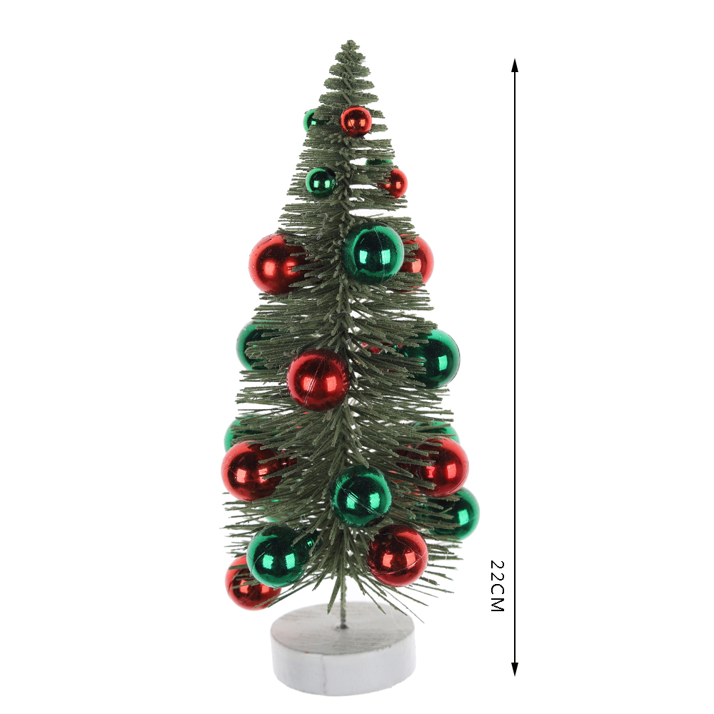 Árbol de Navidad artificial con cepillo para botellas para decoración de mesa 4