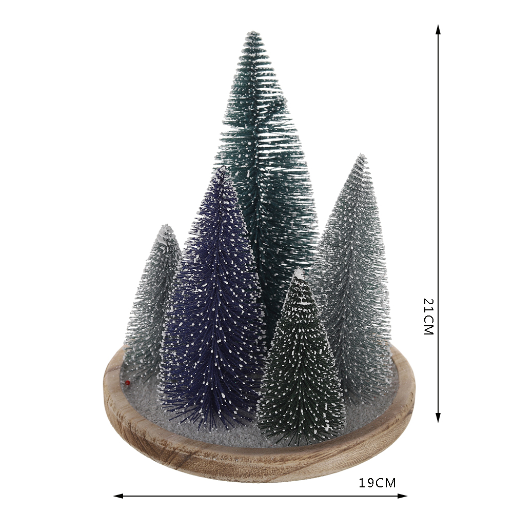 Árbol de Navidad artificial con cepillo para botellas para decoración de mesa 5