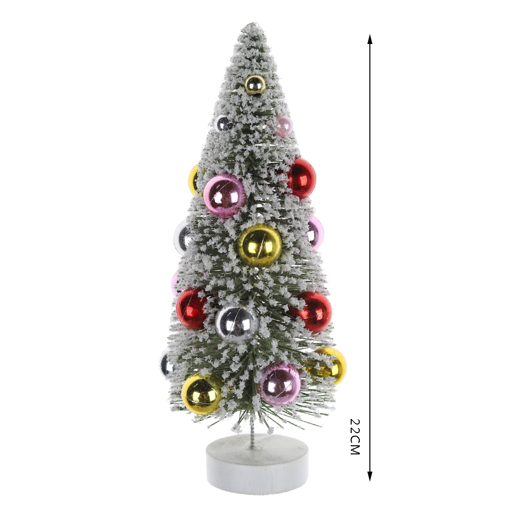 Árbol de Navidad artificial con cepillo para botellas para decoración de mesa 9