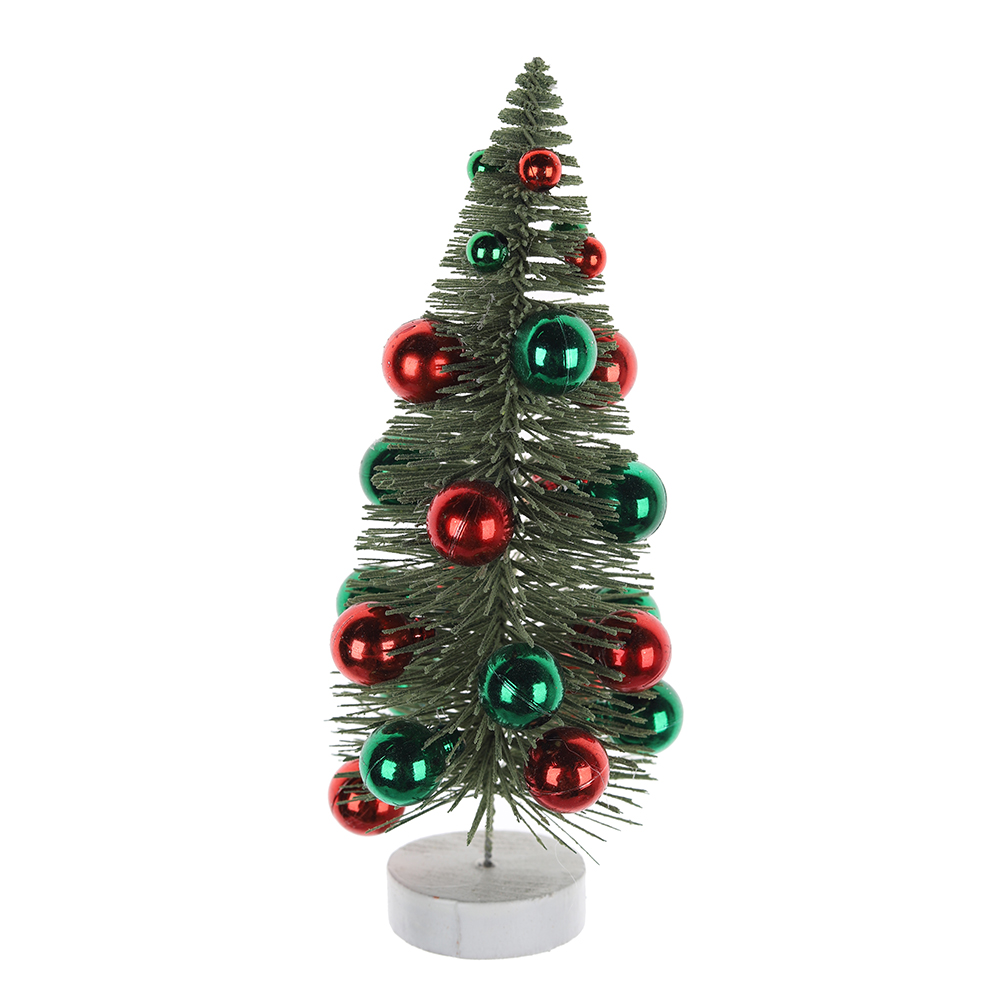 Árbol de Navidad artificial con cepillo para botellas para decoración de mesa 7