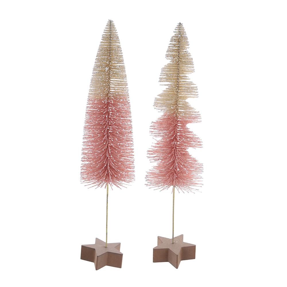 Miniatur-Kiefernbäume Sisalbäume mit Holzsockel Weihnachtsbaum-Set 2