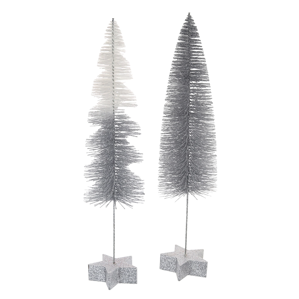 Árbol de Navidad con cepillo para botellas, árboles de mesa para escenas en miniatura, manualidades navideñas 1