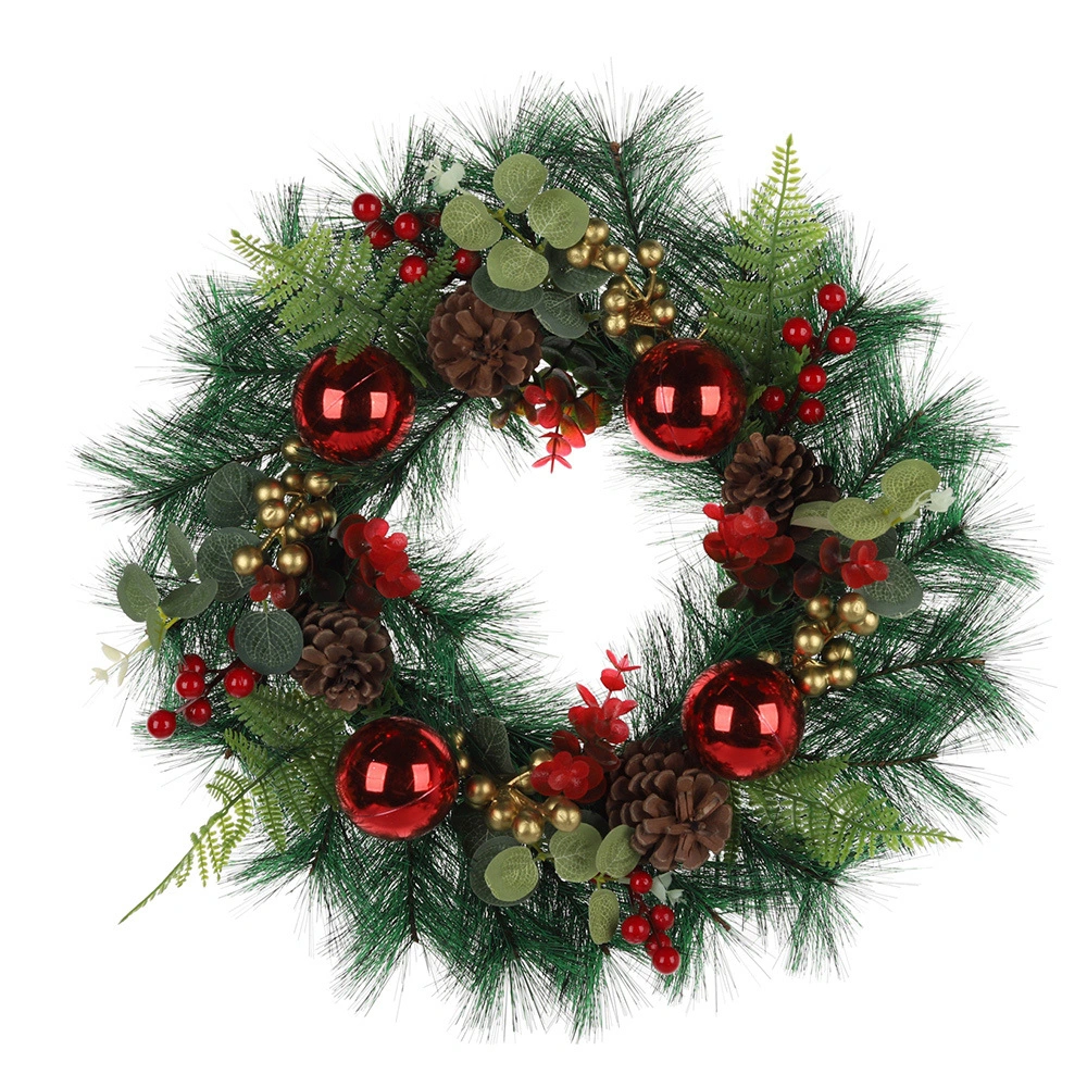 Künstlicher Weihnachtskranz, Weihnachtskranz für drinnen und draußen, für Kamine, Wanddekoration, Weihnachtsfeier 1