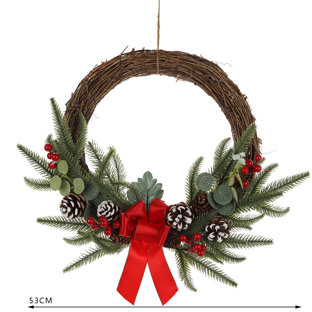 Artificial Christmas Wreath Holiday Wreath for Indoor Outdoor Home Fireplaces Wall Xmas Party Decor 7