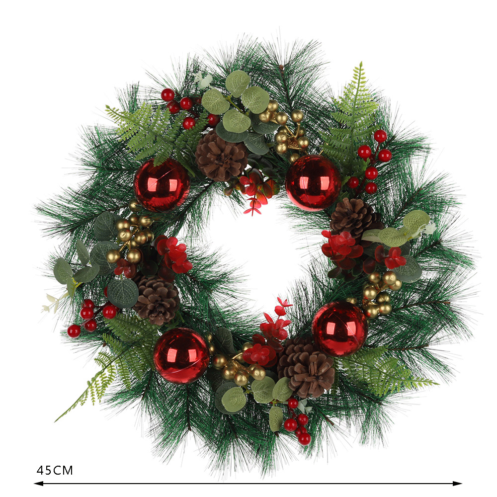 Artificial Christmas Wreath Holiday Wreath for Indoor Outdoor Home Fireplaces Wall Xmas Party Decor 2