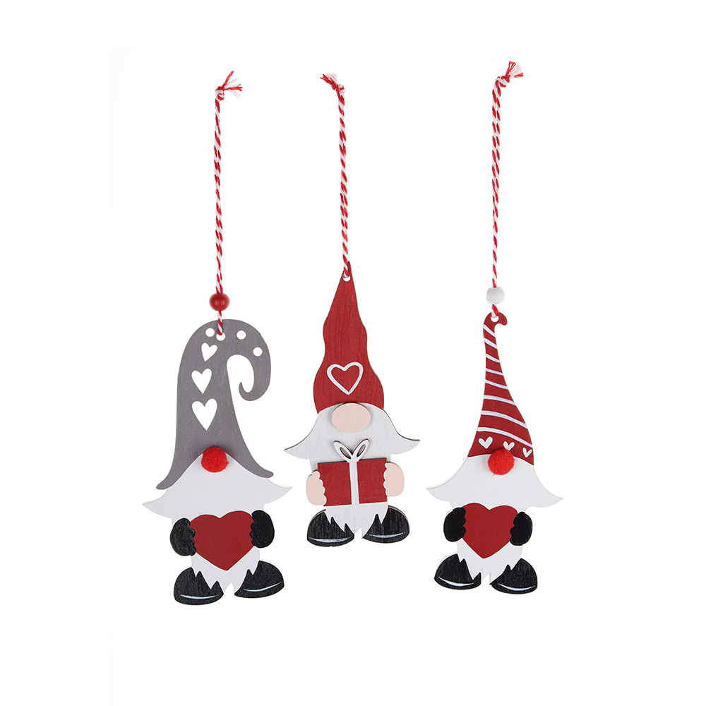 Adornos de madera de gnomo navideño, gnomo colgante para árbol de Navidad, para decorar fiestas navideñas. 1