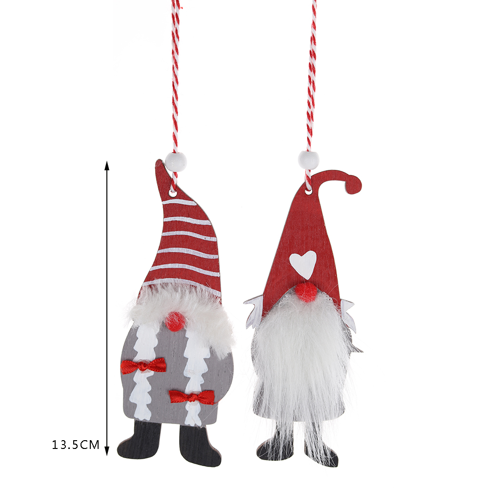 Adornos de madera de gnomo navideño, gnomo colgante para árbol de Navidad, para decorar fiestas navideñas. 5