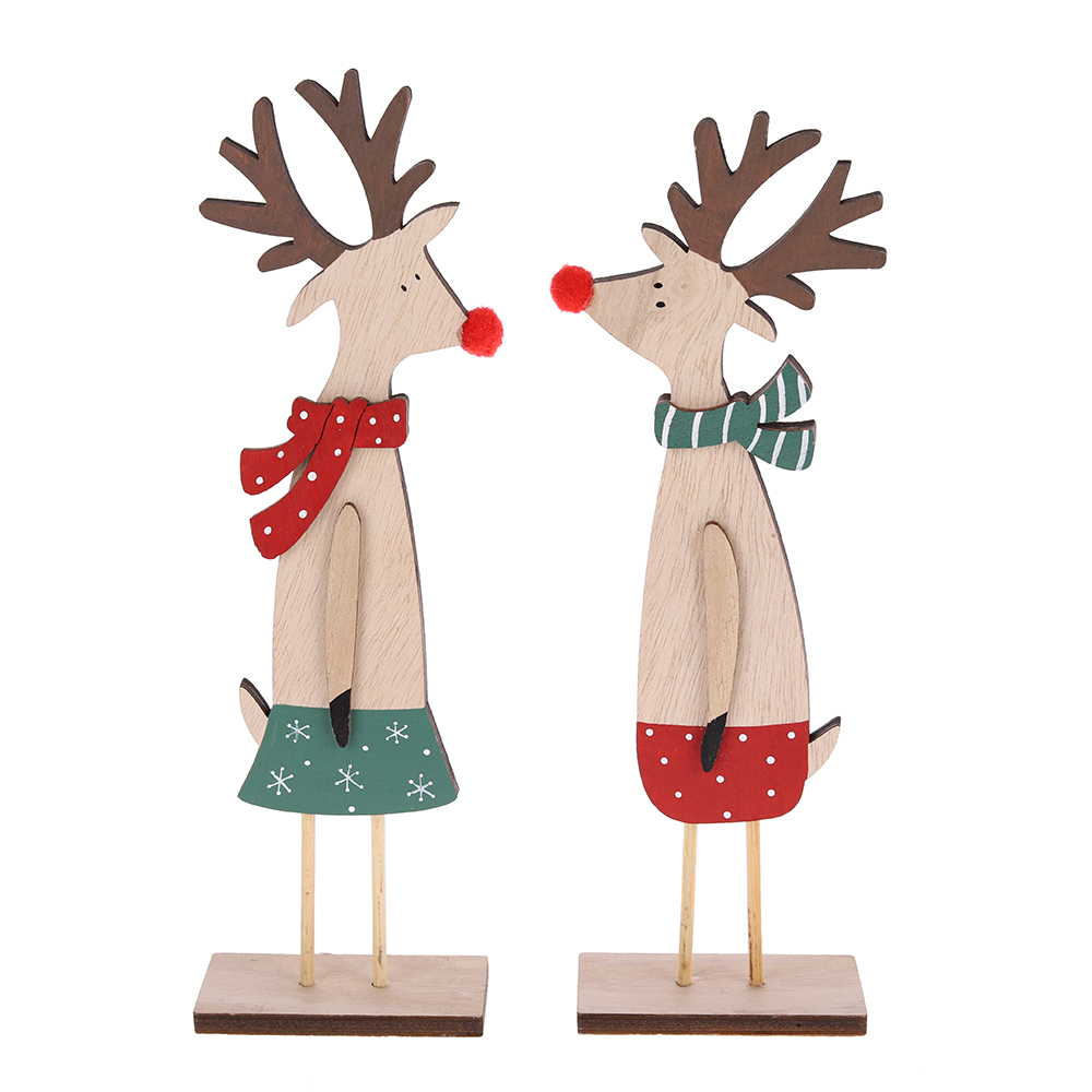 Muñeco de Papá Noel de madera sin rostro para Navidad, ciervo, adorno de mesa, decoración del hogar 5