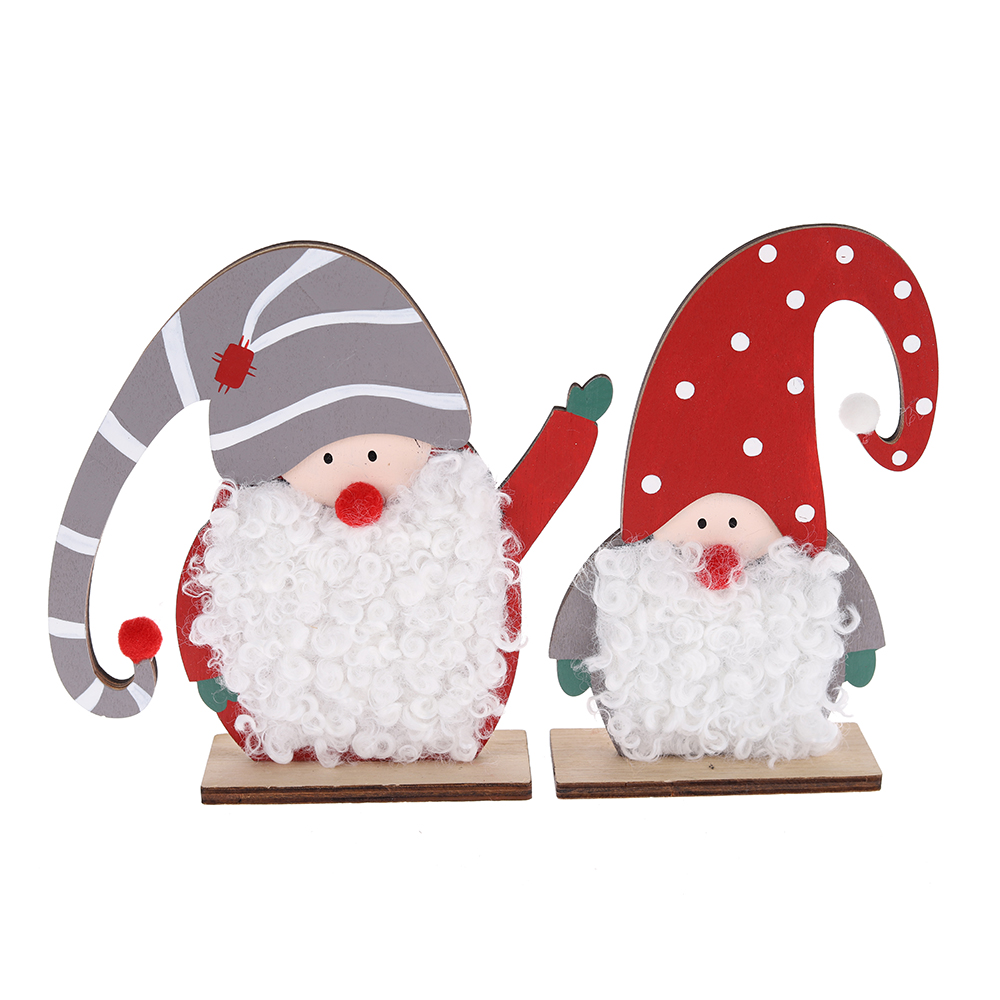Gnomo de madera hecho a mano, adorno de elfo navideño sueco Tomte para mesa navideña decorativa 5