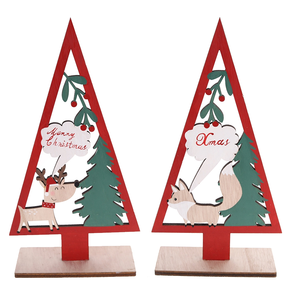 Christmas Wooden Tree Ornaments Tabletop Decorations for Holiday Party Decorations 1