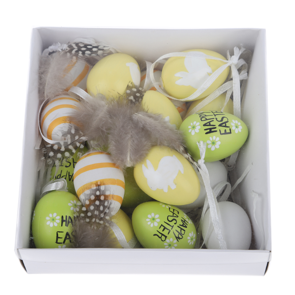 Juego de huevos de plástico de Pascua para decoración de mesa central, ideal para las vacaciones de Pascua en casa. 3