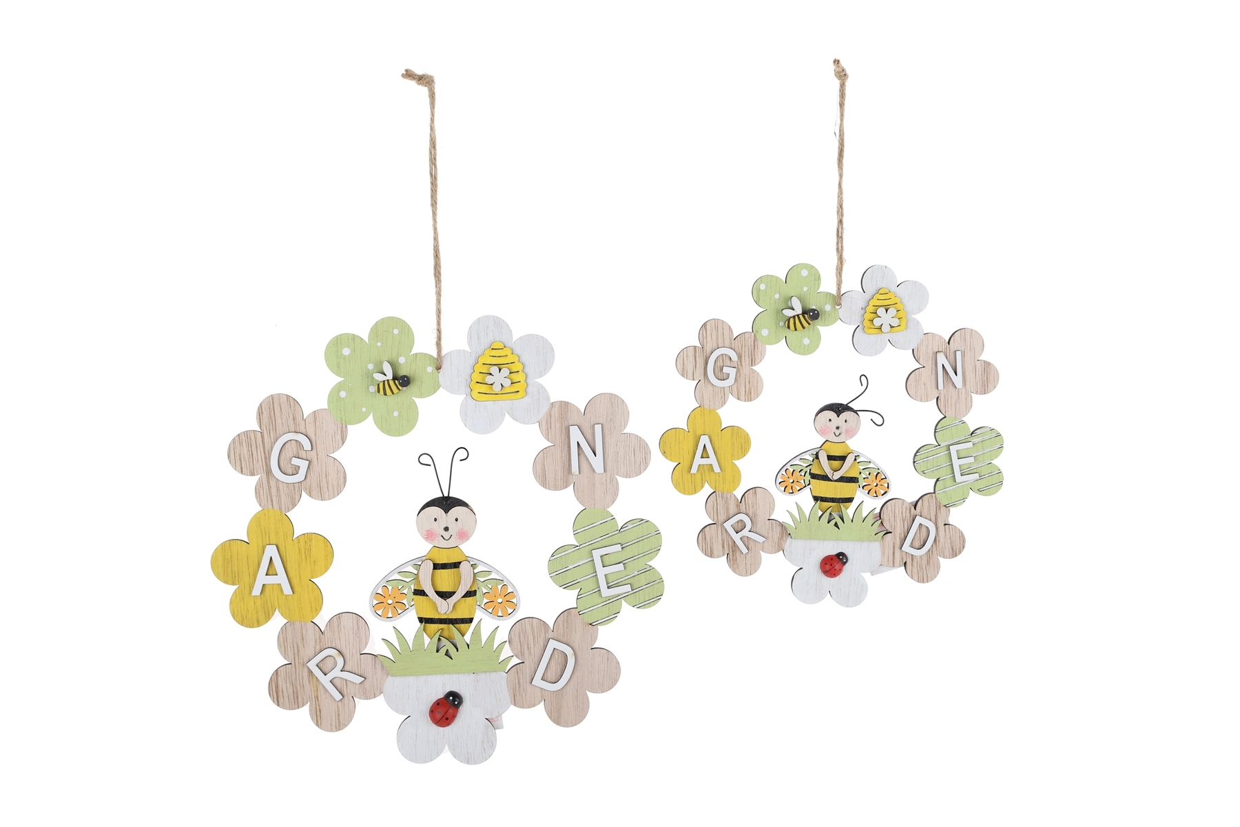 Wooden Wreath Bee Pendant Easter Decorations Home Decorations 1