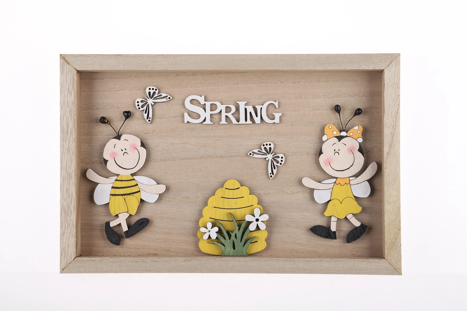 Bandeja de madera Bandeja de madera para miel de Pascua Bandeja rectangular decorativa para servir Bandeja de madera 1