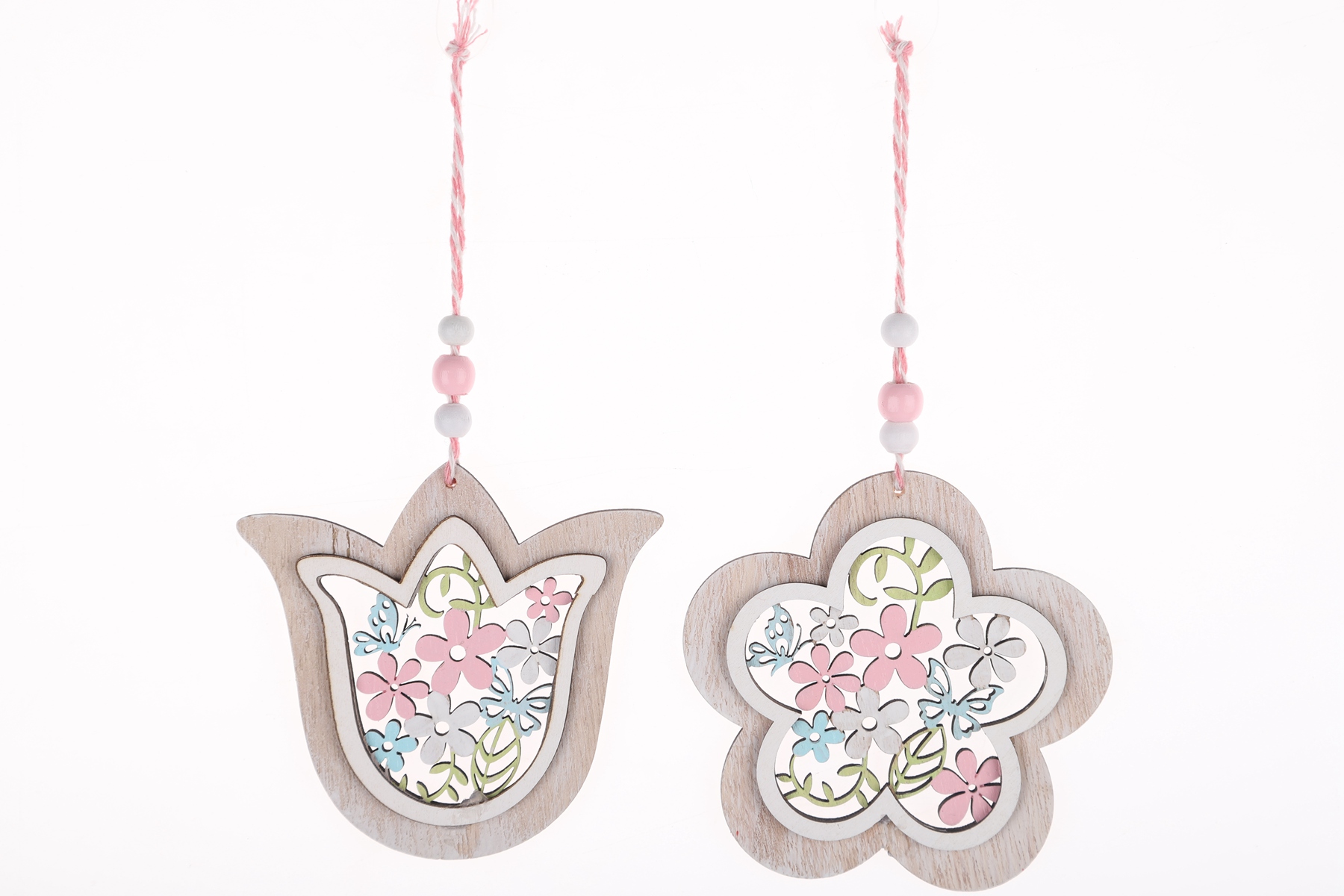 Holz Hängende Ornamente Dekoration Ostern Blume Vogel Anhänger Geschenk 5