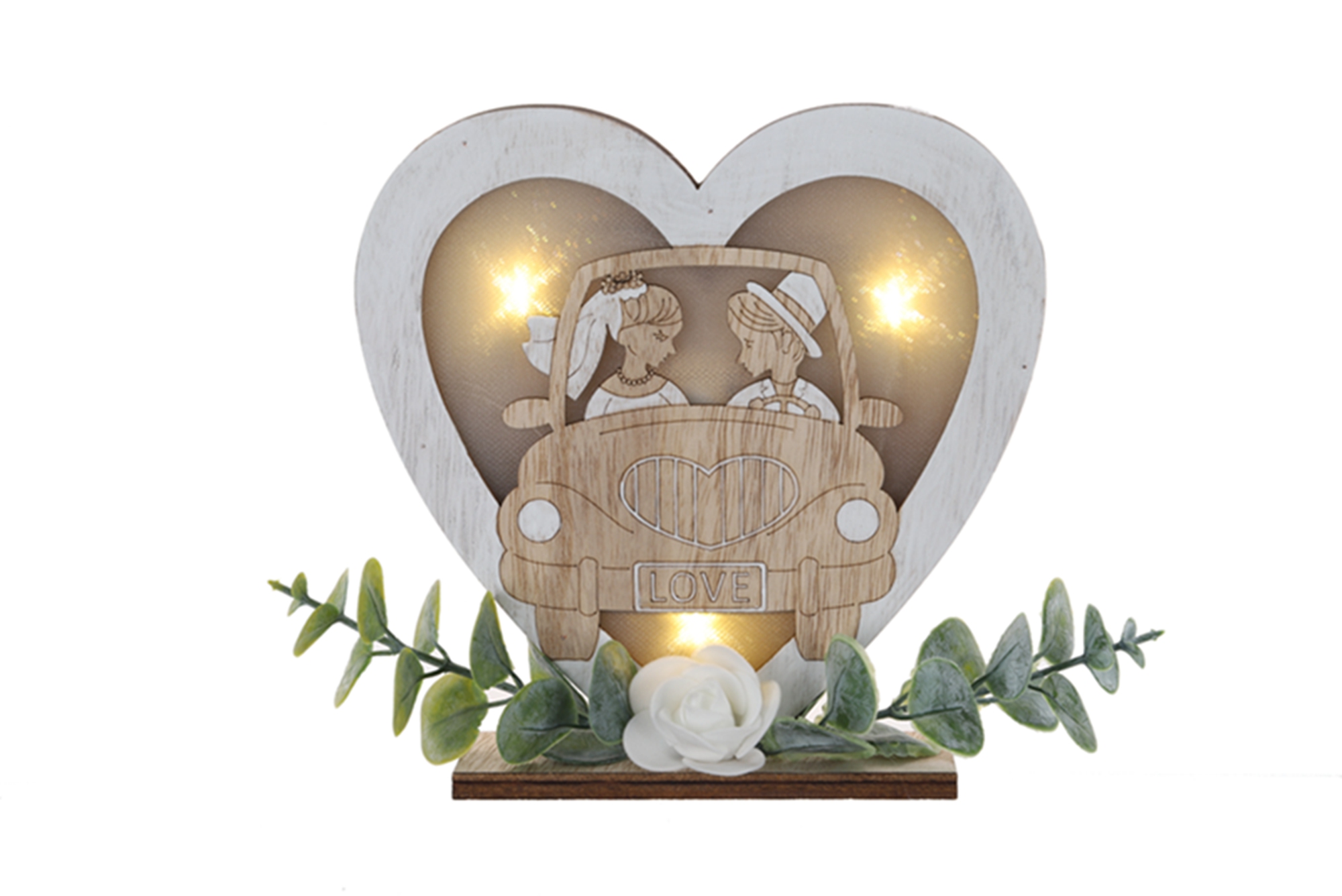 Adornos LED de madera para San Valentín, adornos LED de madera con mensaje "Amor", decoraciones de escritorio, decoraciones para el hogar 1