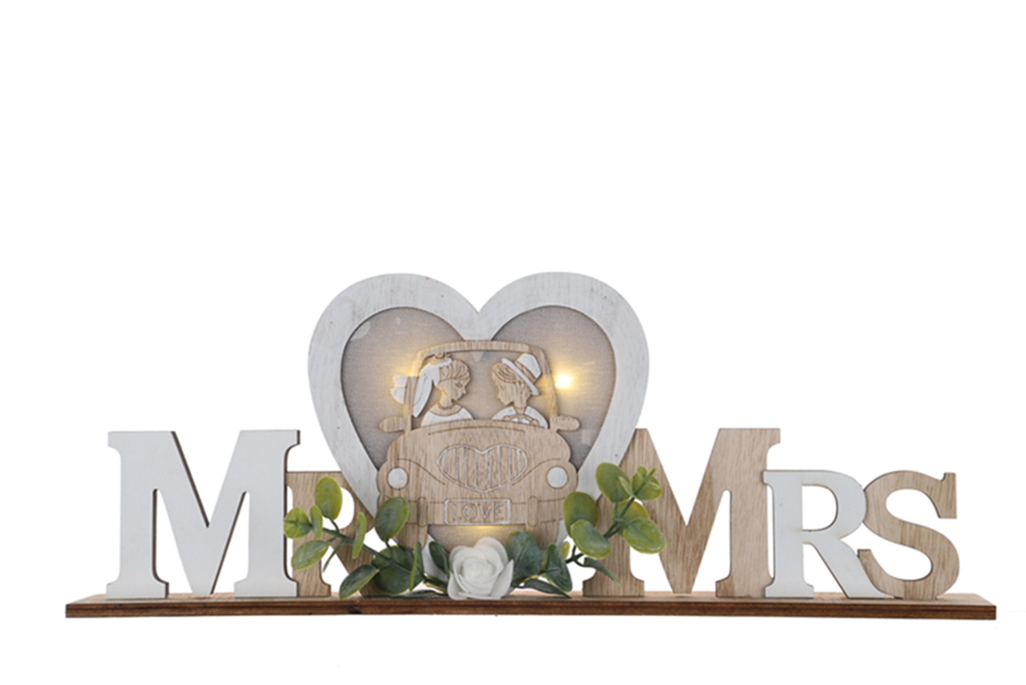 Adornos LED de madera para San Valentín, adornos LED de madera con mensaje "Amor", decoraciones de escritorio, decoraciones para el hogar 2