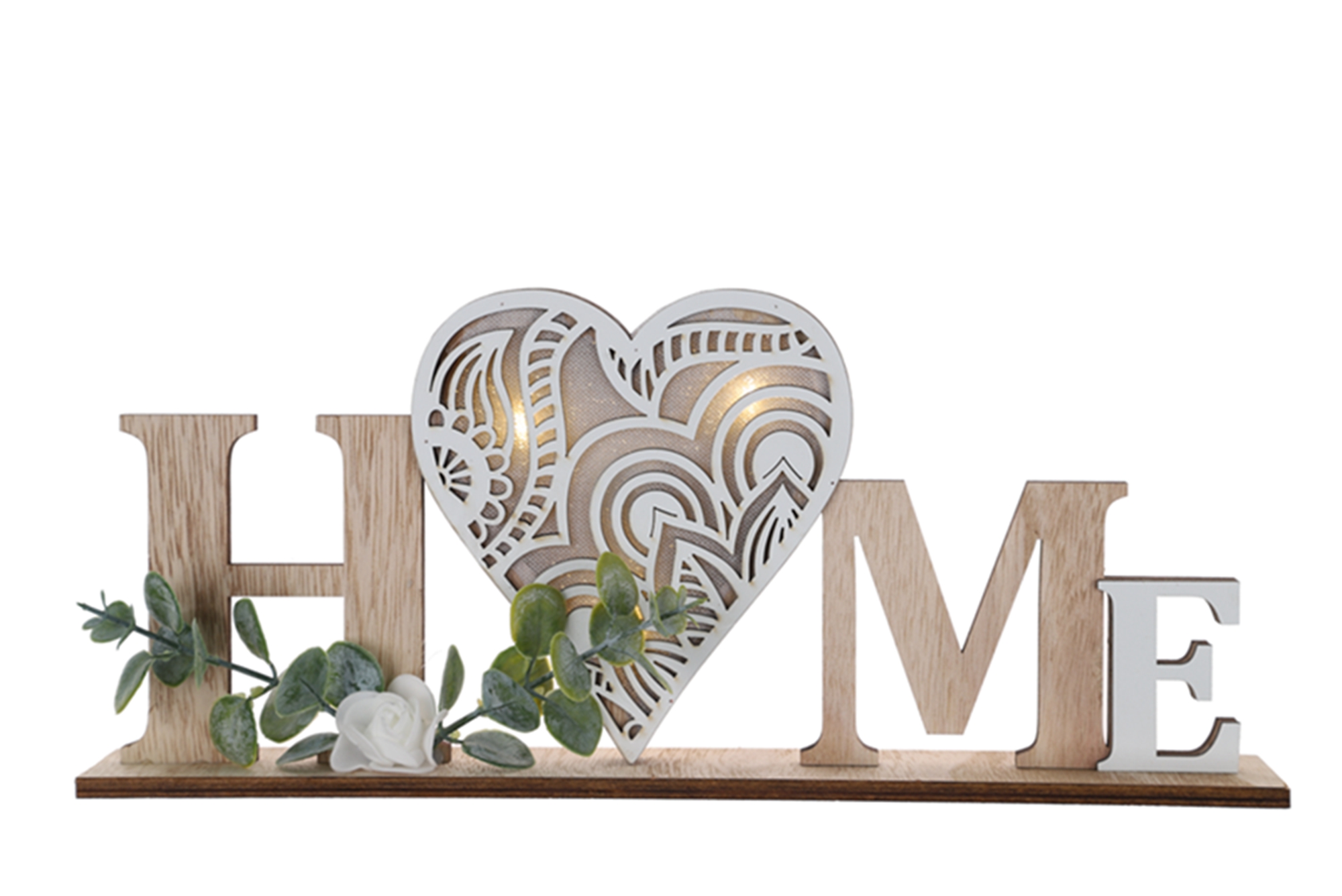 Adornos LED de madera para San Valentín, adornos LED de madera con mensaje "Amor", decoraciones de escritorio, decoraciones para el hogar 3