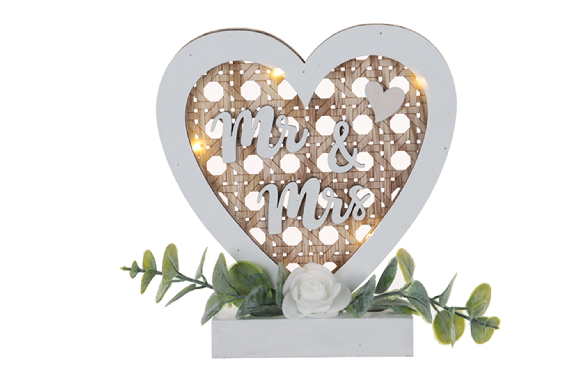 Adornos LED de madera para San Valentín, adornos LED de madera con mensaje "Amor", decoraciones de escritorio, decoraciones para el hogar 5