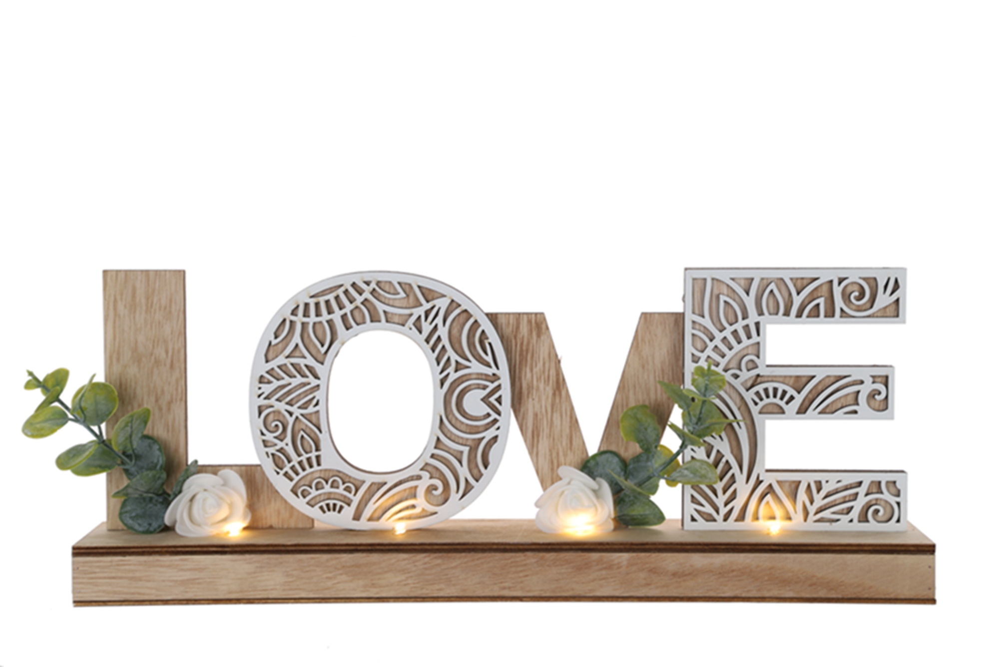 Adornos LED de madera para San Valentín, adornos LED de madera con mensaje "Amor", decoraciones de escritorio, decoraciones para el hogar 7