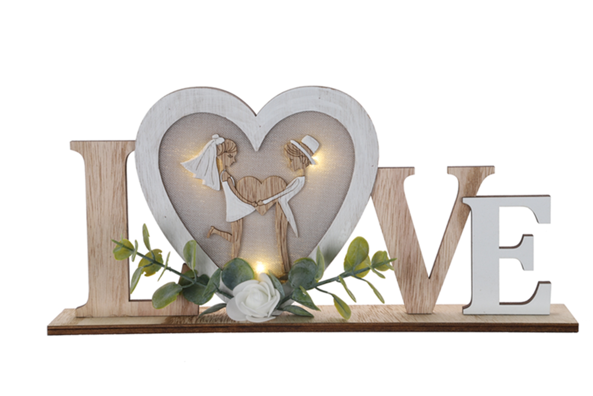 Adornos LED de madera para San Valentín, adornos LED de madera con mensaje "Amor", decoraciones de escritorio, decoraciones para el hogar 9