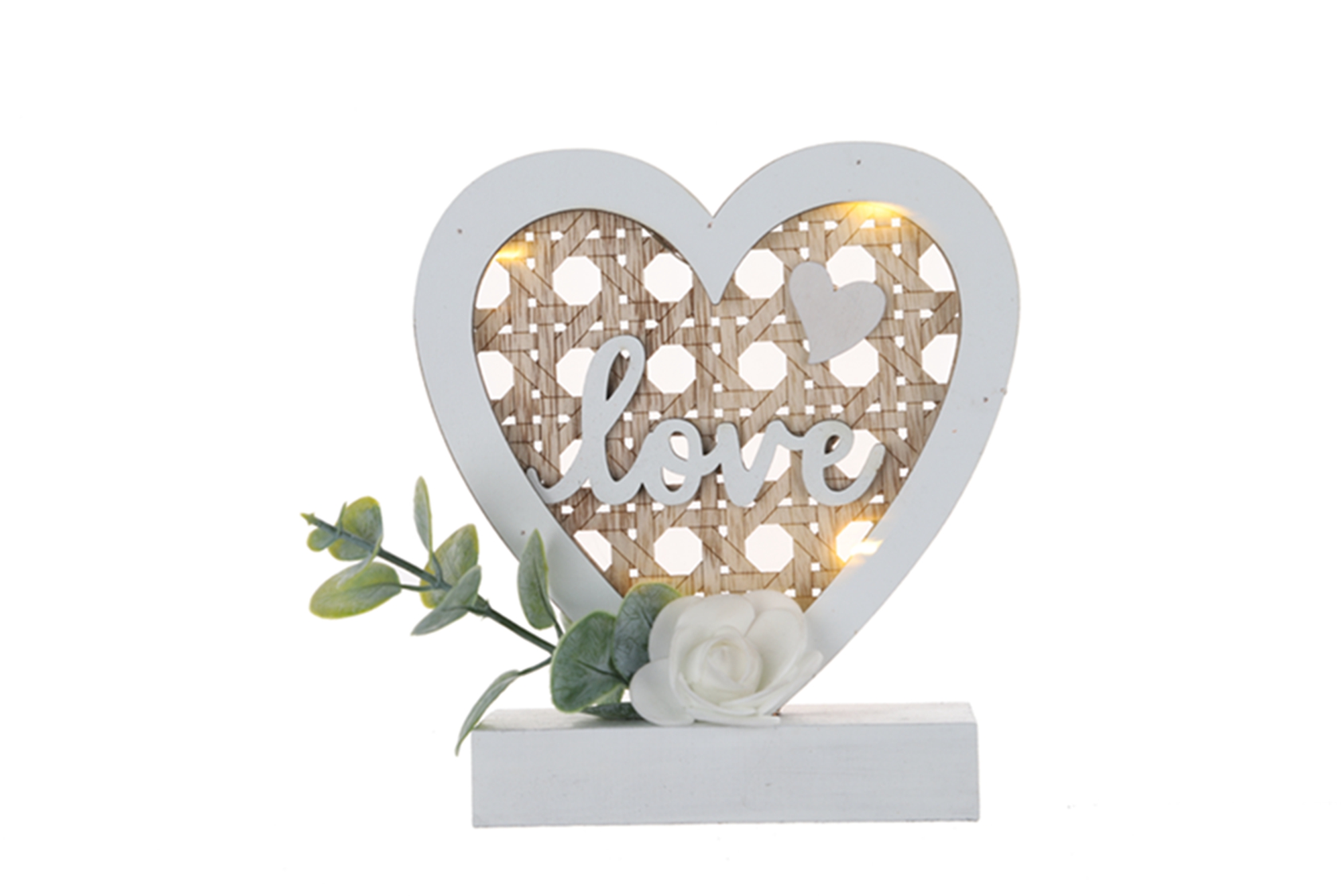 Adornos LED de madera para San Valentín, adornos LED de madera con mensaje "Amor", decoraciones de escritorio, decoraciones para el hogar 10