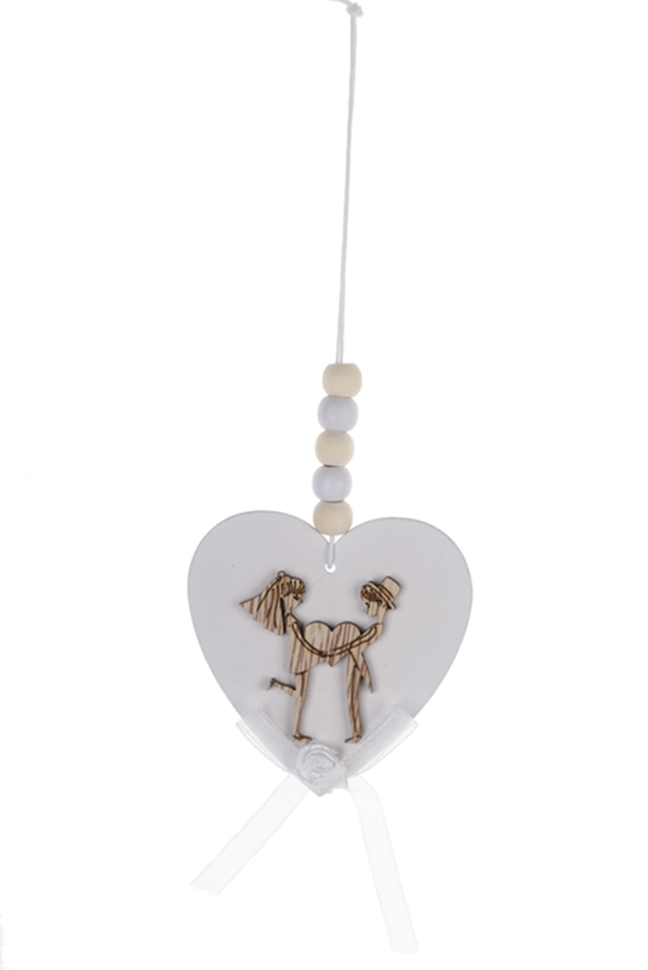 Colgante de corazón de boda para San Valentín, colgante de madera, decoración para el hogar. 1